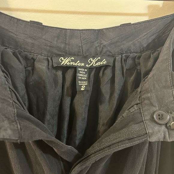 Winter Kate black vintage silk skirt size 2 - Picture 3 of 5